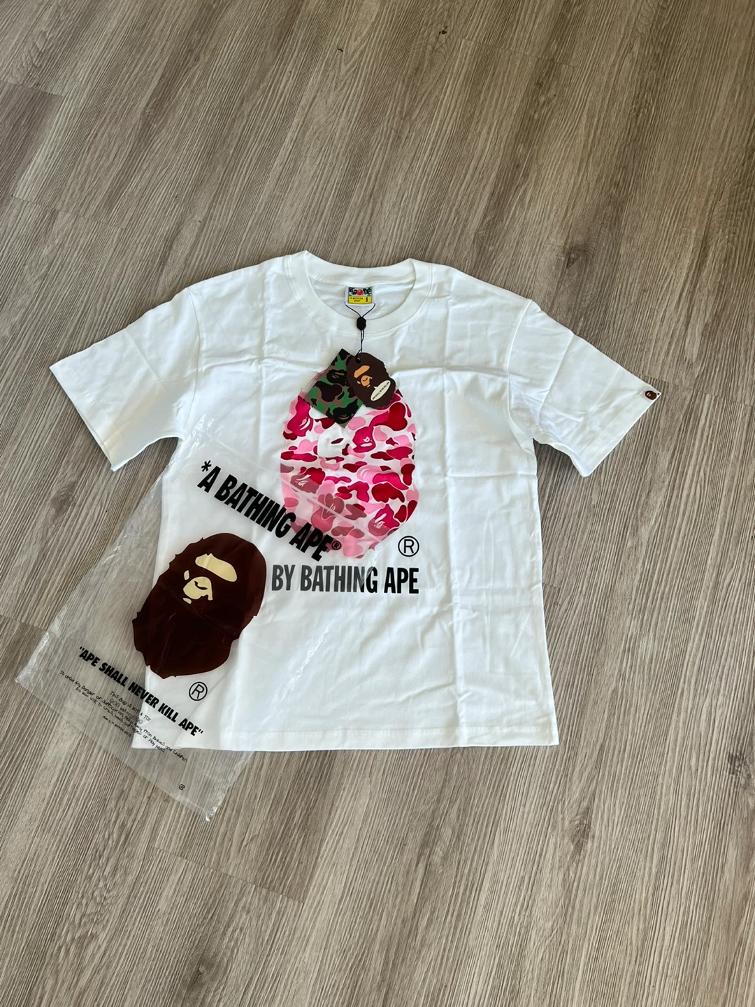 A Bathing Ape White Camo Print T-Shirt