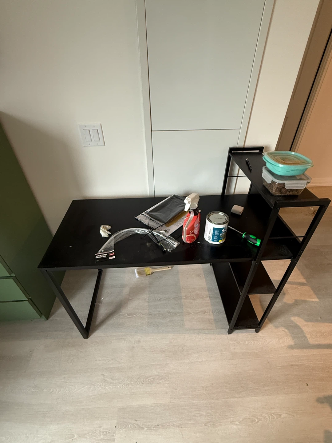 Black Study Desk with Shelving - photo 2