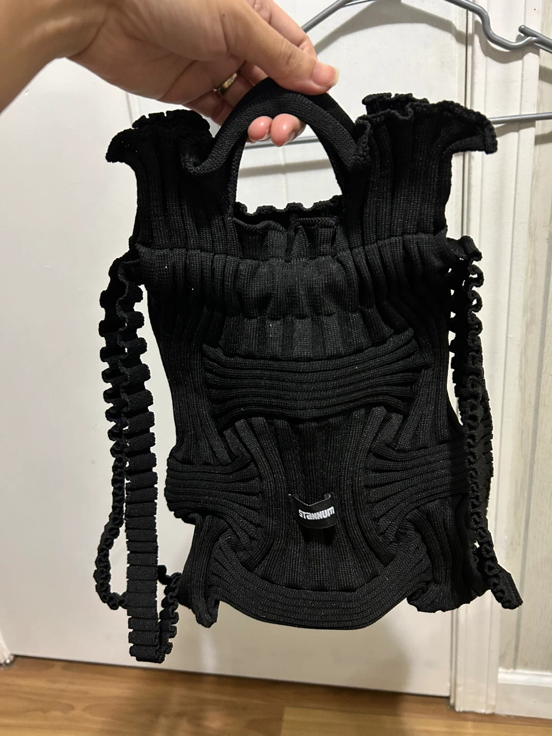 STANNUM Black Knit Handbag/String bag