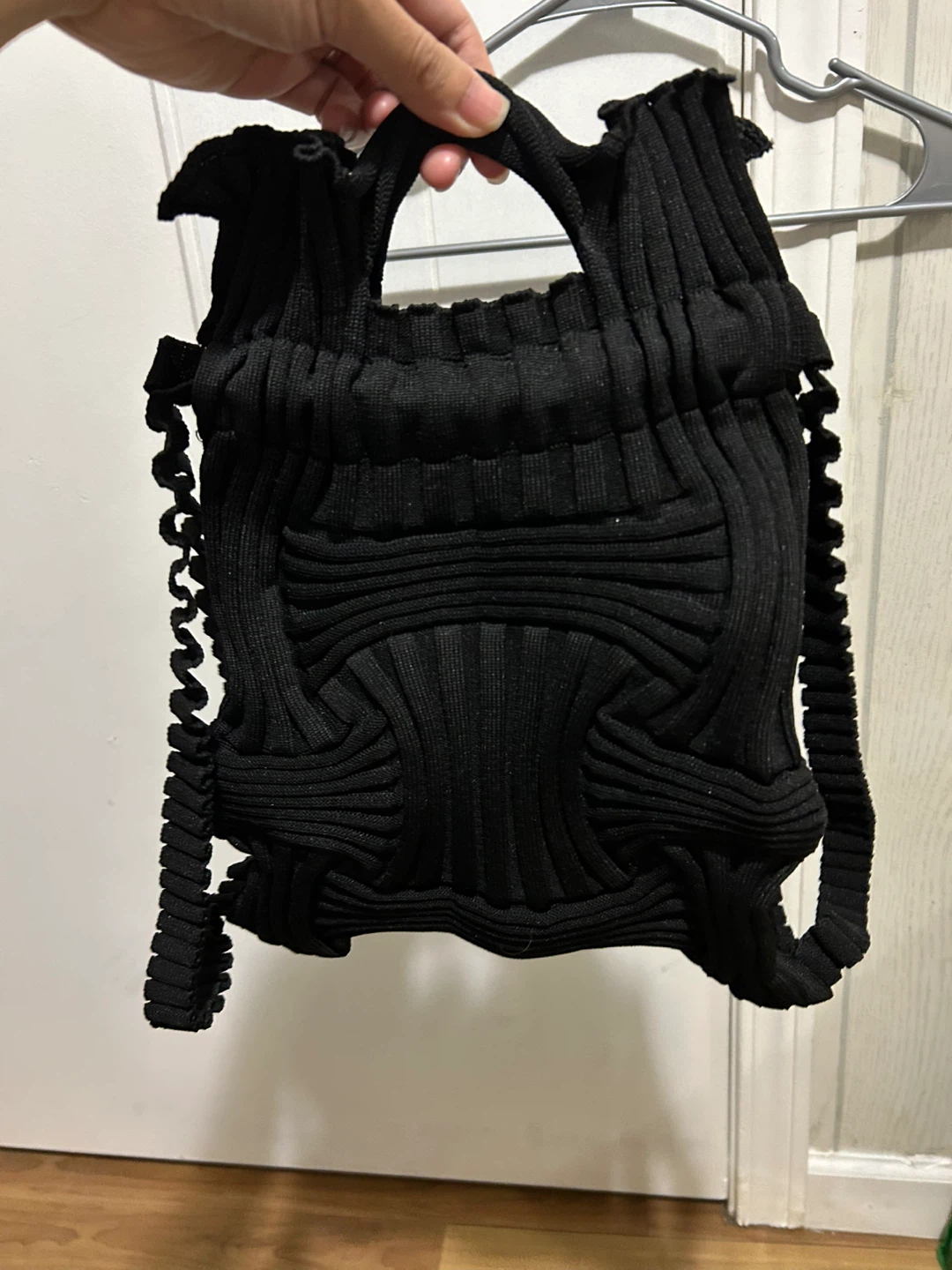 STANNUM Black Knit Handbag/String bag - photo 2