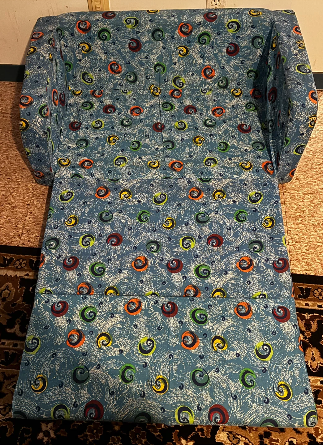 Kids Blue Couch with Swirl Pattern - photo 2