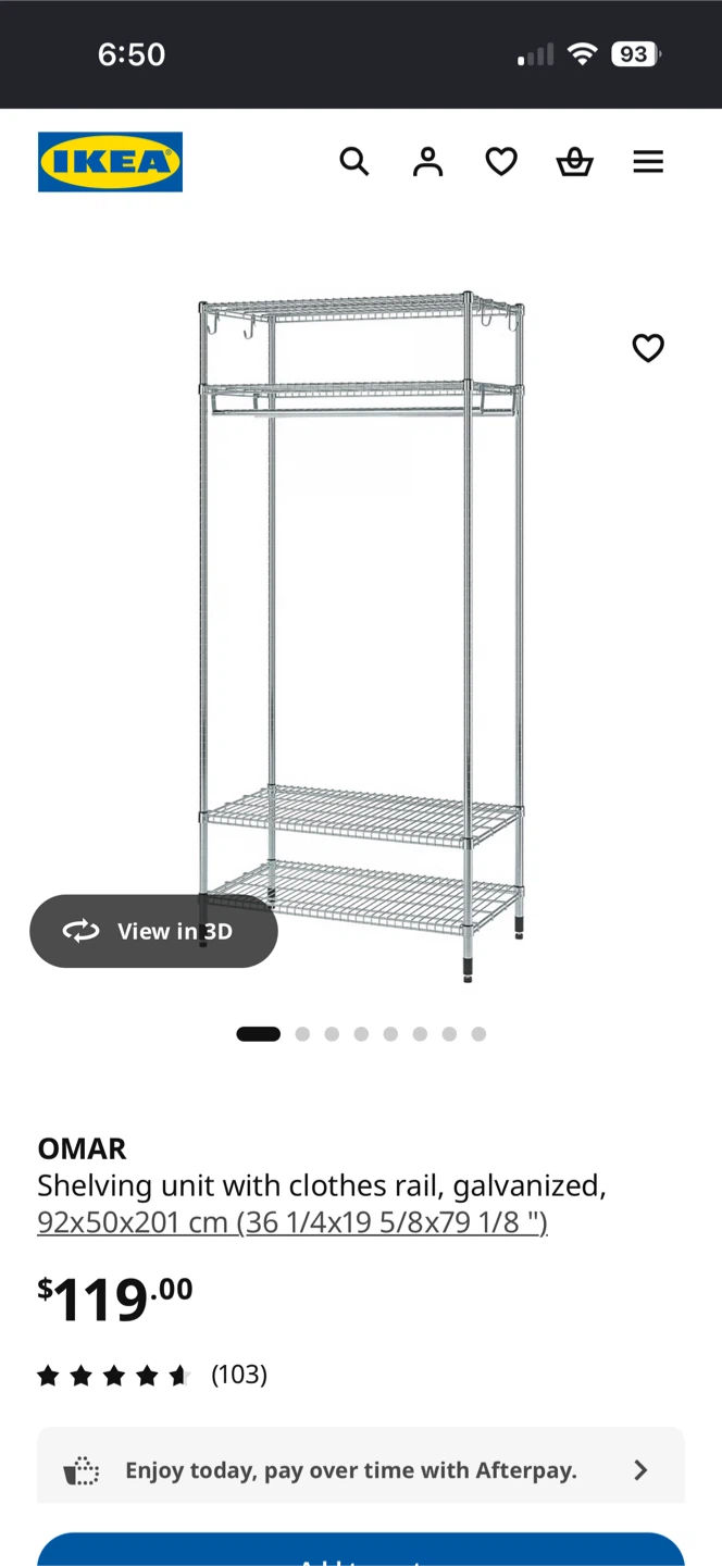 IKEA OMAR Shelving Unit with Clothes Rail - photo 3