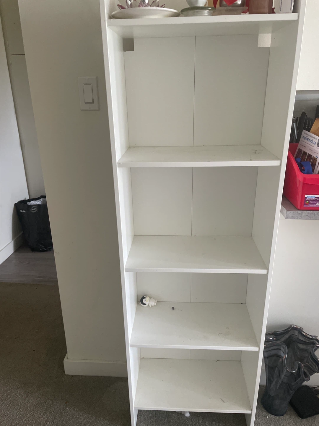 White 5-Shelf Bookshelf