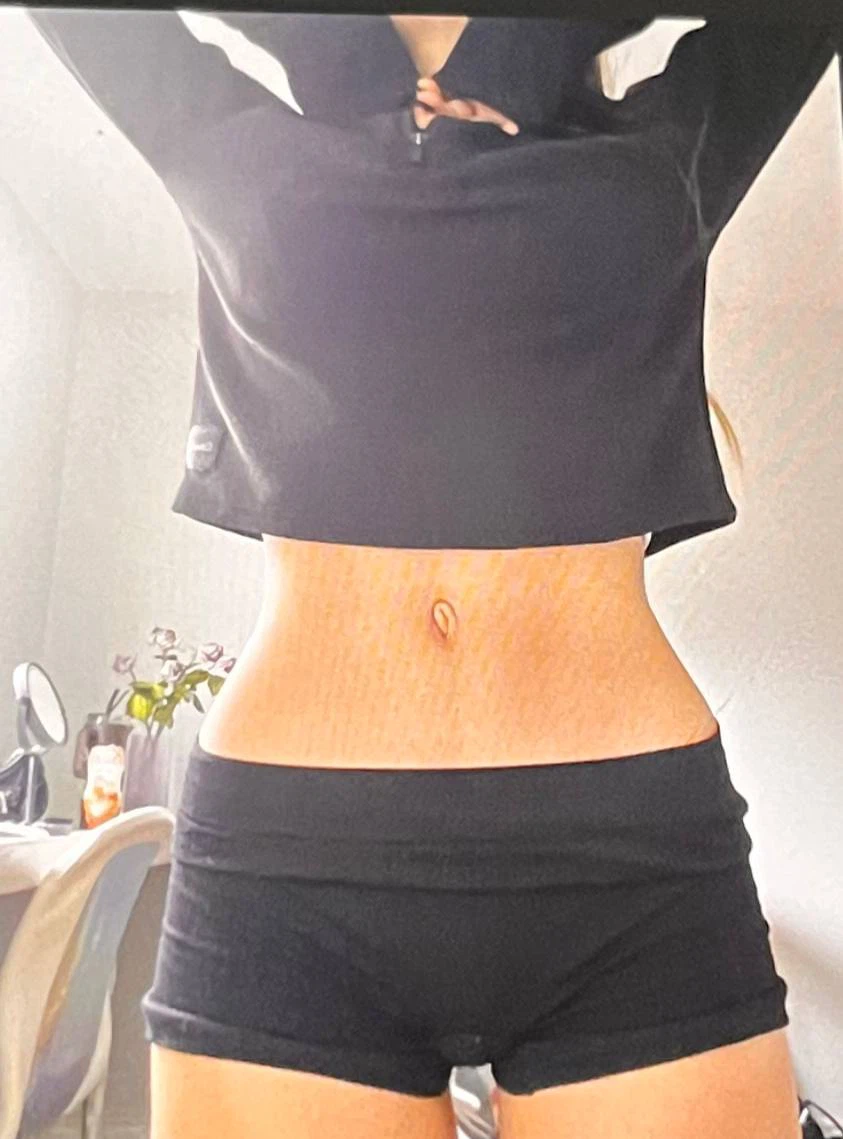 Black Cropped Quarter Zip Long Sleeve Top