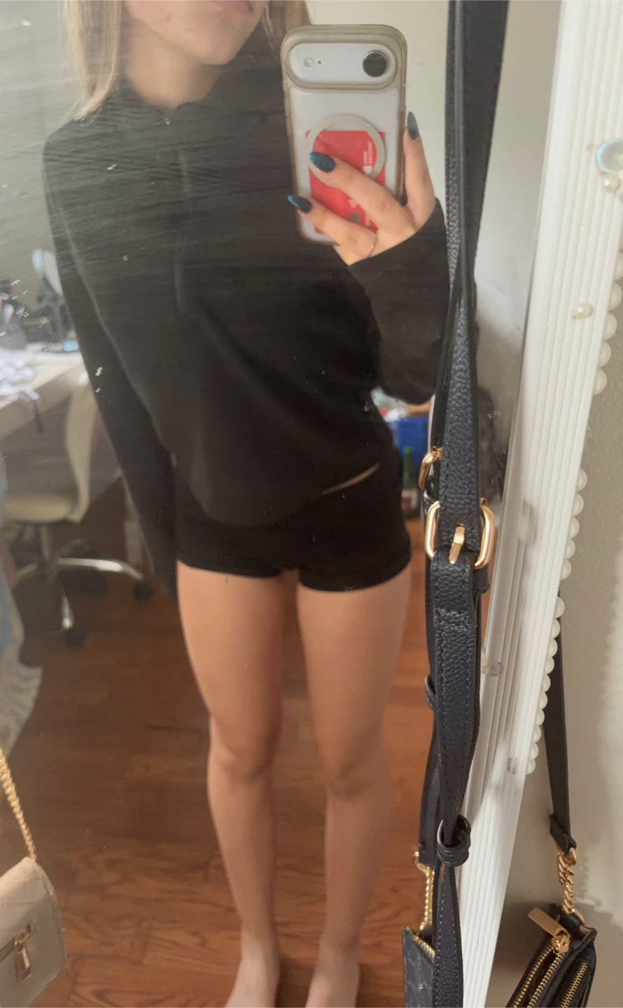 Black Cropped Quarter Zip Long Sleeve Top - photo 3
