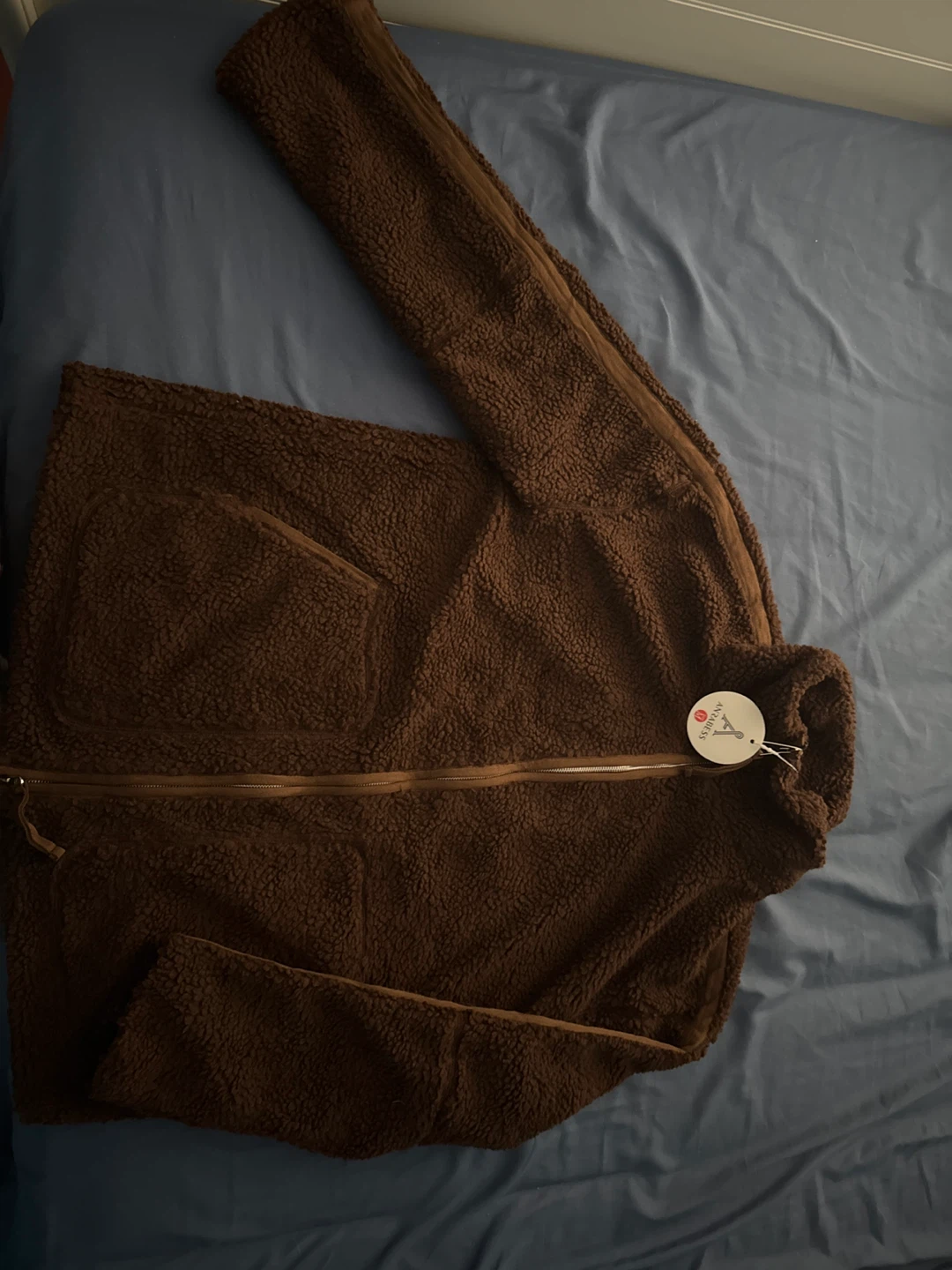 Anrabess Fleece Zip-Up Jacket - Brown - Size M