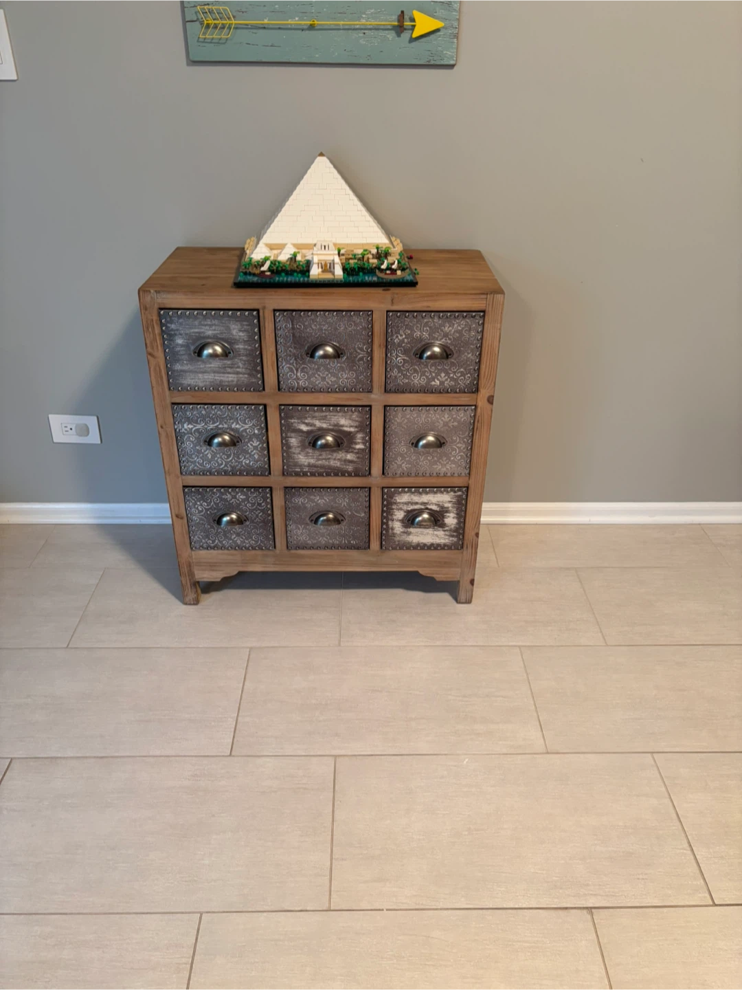 Wooden Cabinet with 9 Drawers