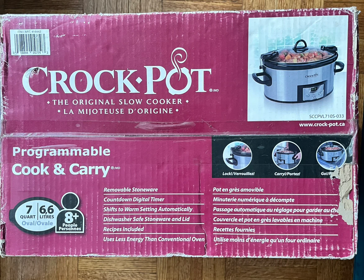 Crock-Pot Programmable Cook & Carry Slow Cooker 7 Quart