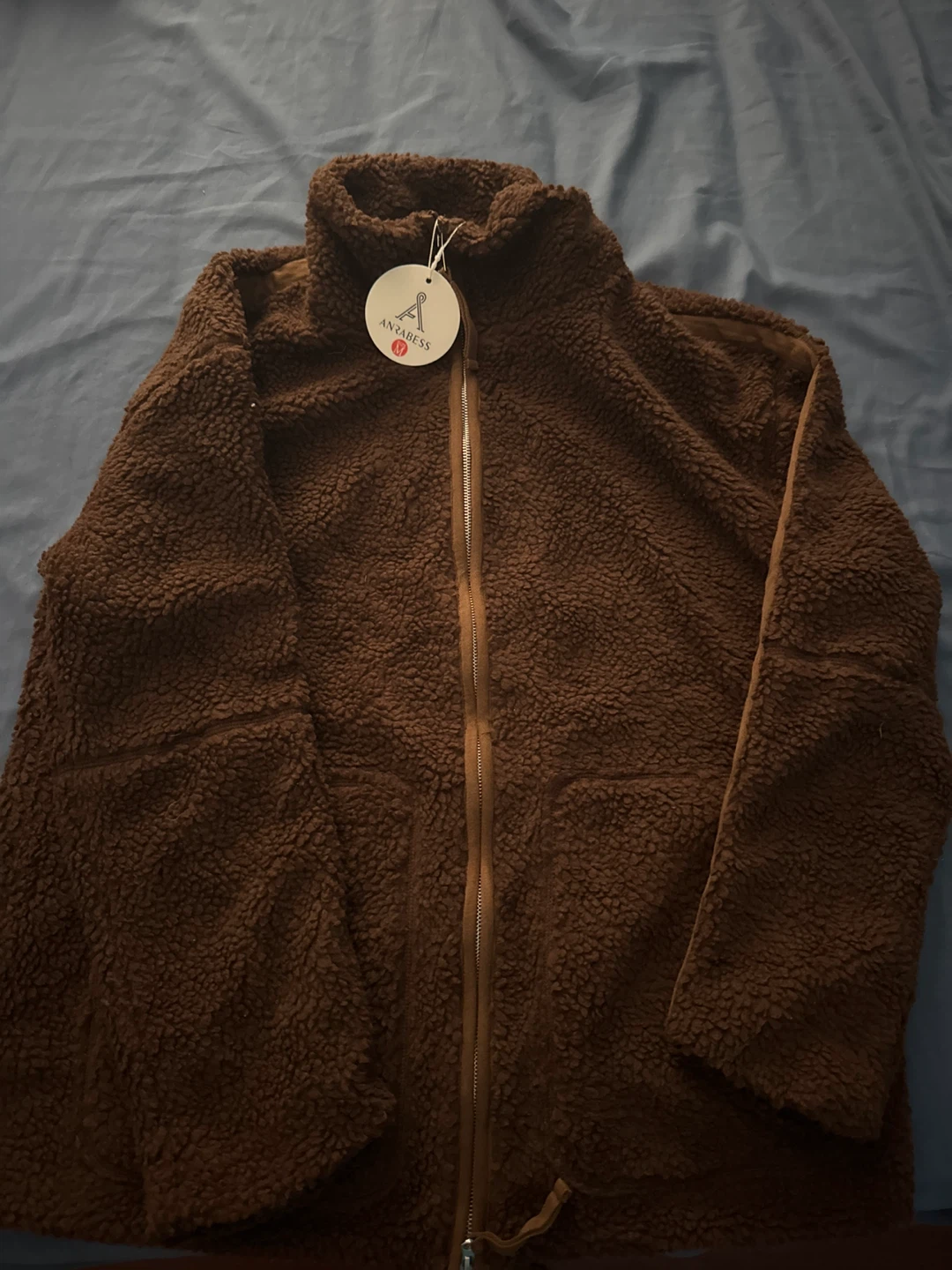 Anrabess Fleece Zip-Up Jacket - Brown - Size M - photo 2