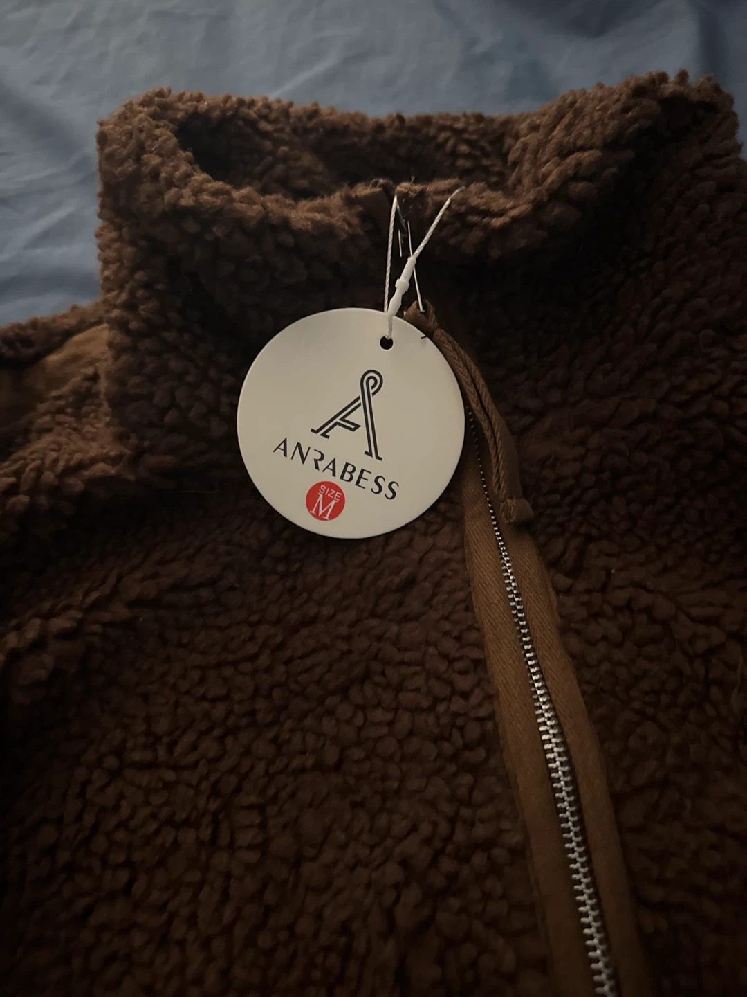 Anrabess Fleece Zip-Up Jacket - Brown - Size M - photo 3