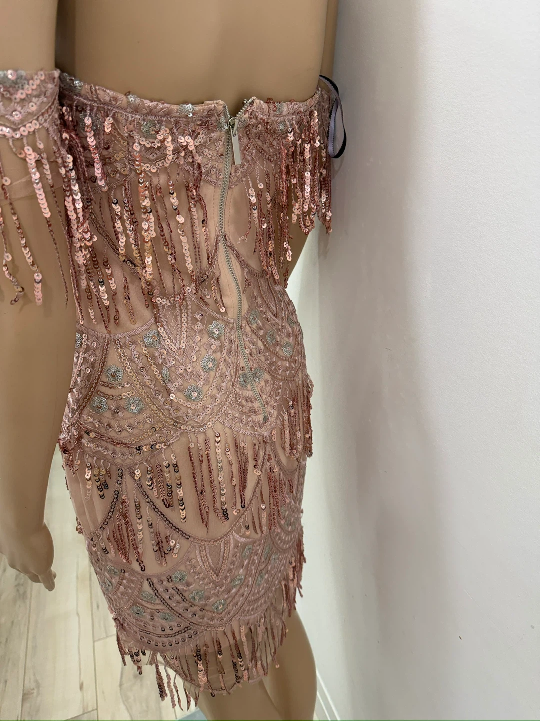 Sparkly Pink Sequin Fringed Flapper Dress - photo 5