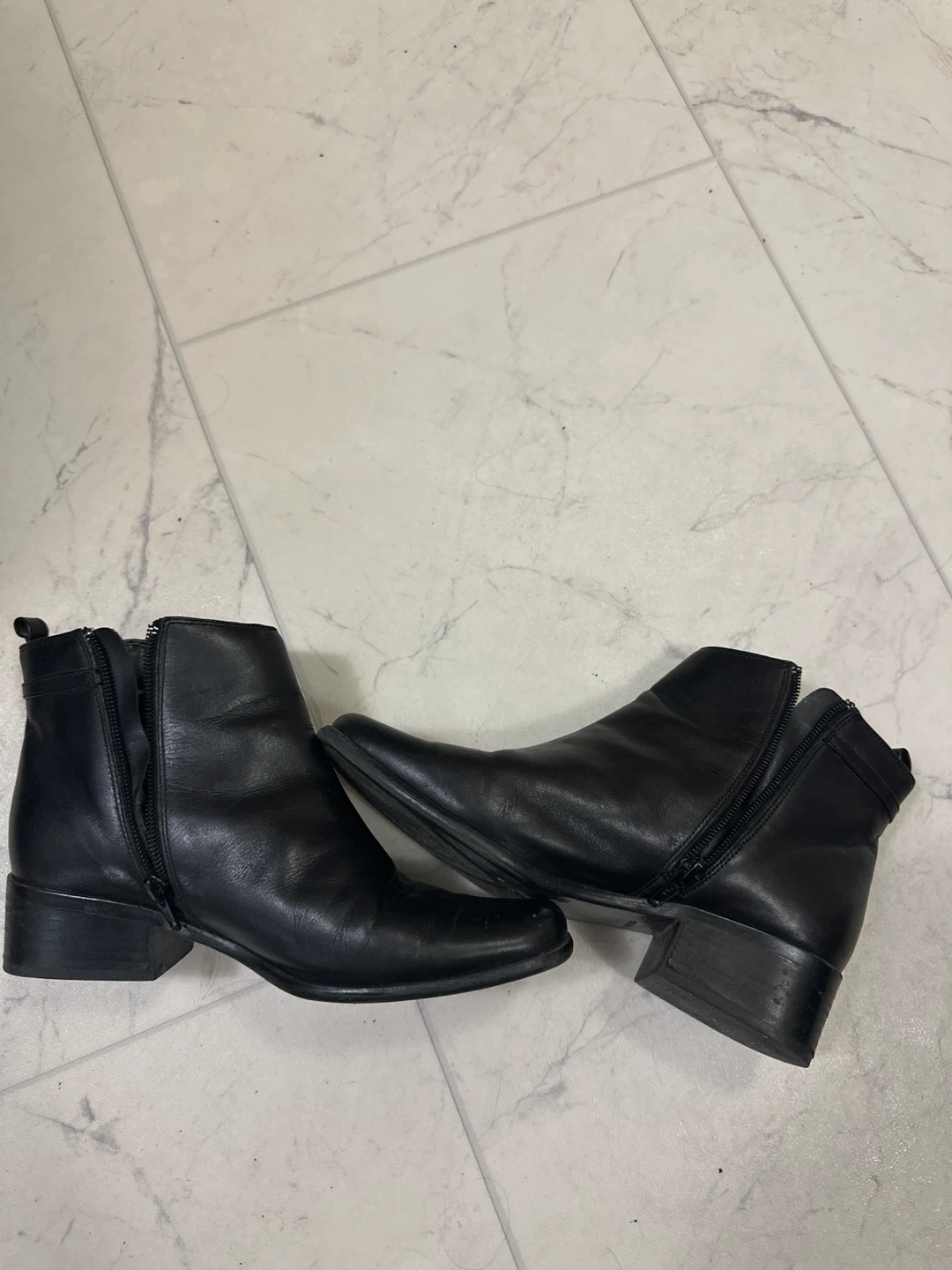 Black Leather Ankle Boots