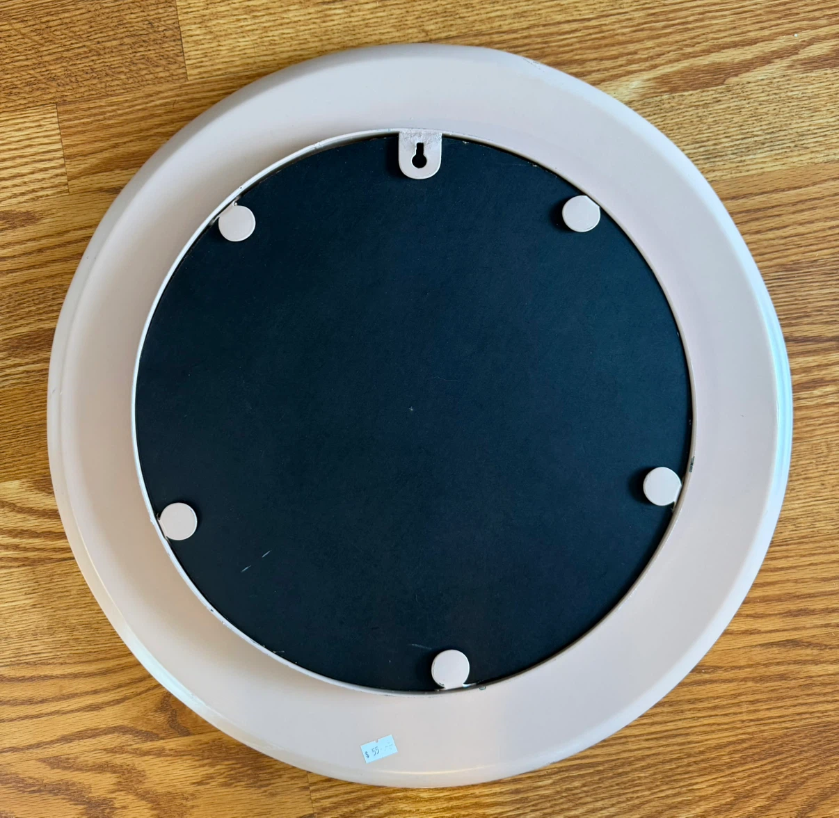 Vintage Pink Round Wall Mirror – Metal, 22.25in - photo 2