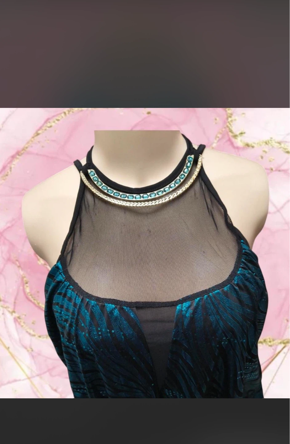 Teal and Black Halter Top - photo 3