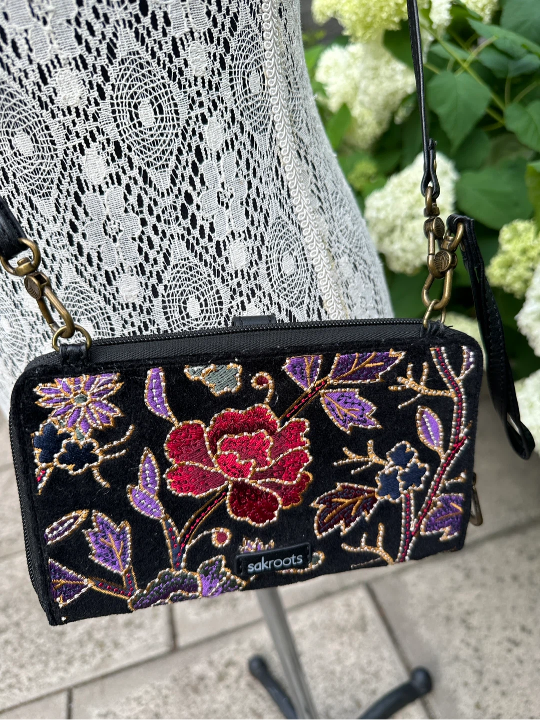 Sakroots Embroidered Black Wallet/Crossbody Bag - photo 2