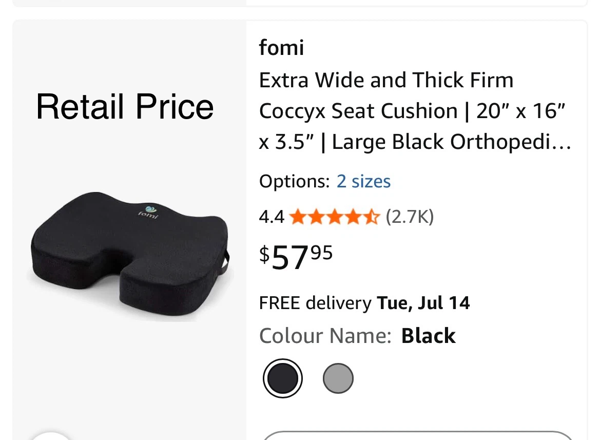 Fomi Extra Wide and Thick Firm Coccyx Seat Cushion - photo 2