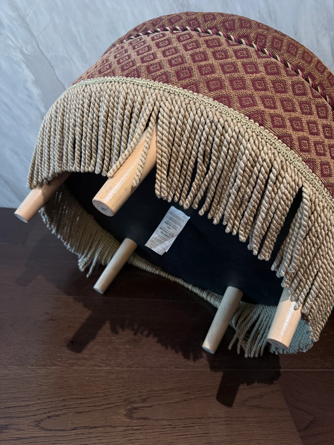 Extra large Fabric Ottoman with Tassels - photo 4