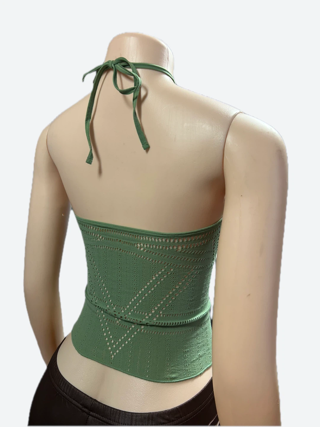 Green Halter Neck Cropped Top - photo 3