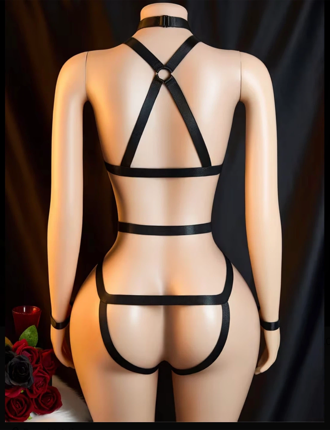 Black Harness Lingerie Set with Chains - photo 2