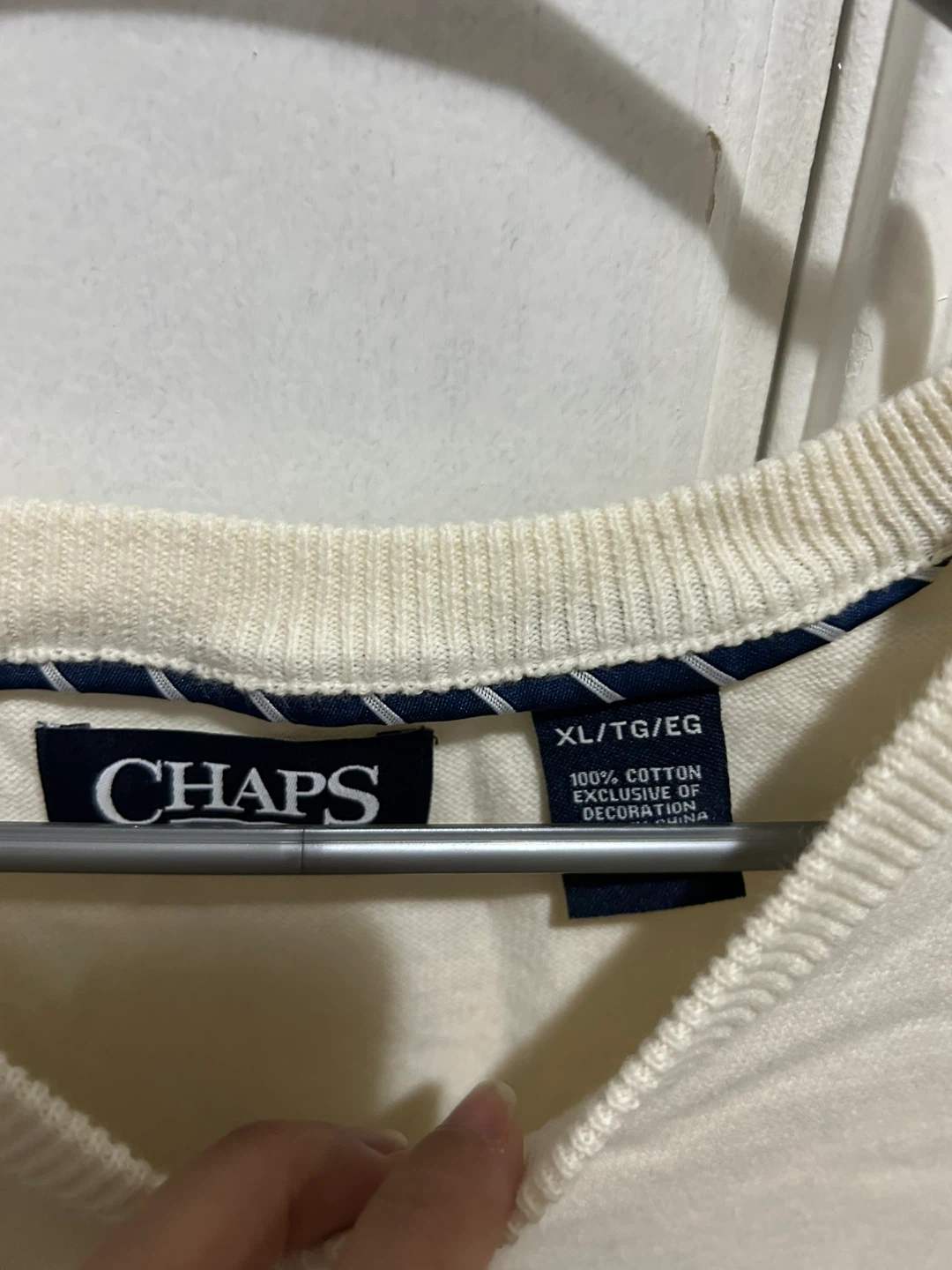 Chaps V-Neck Sweater Vest Cream - photo 3