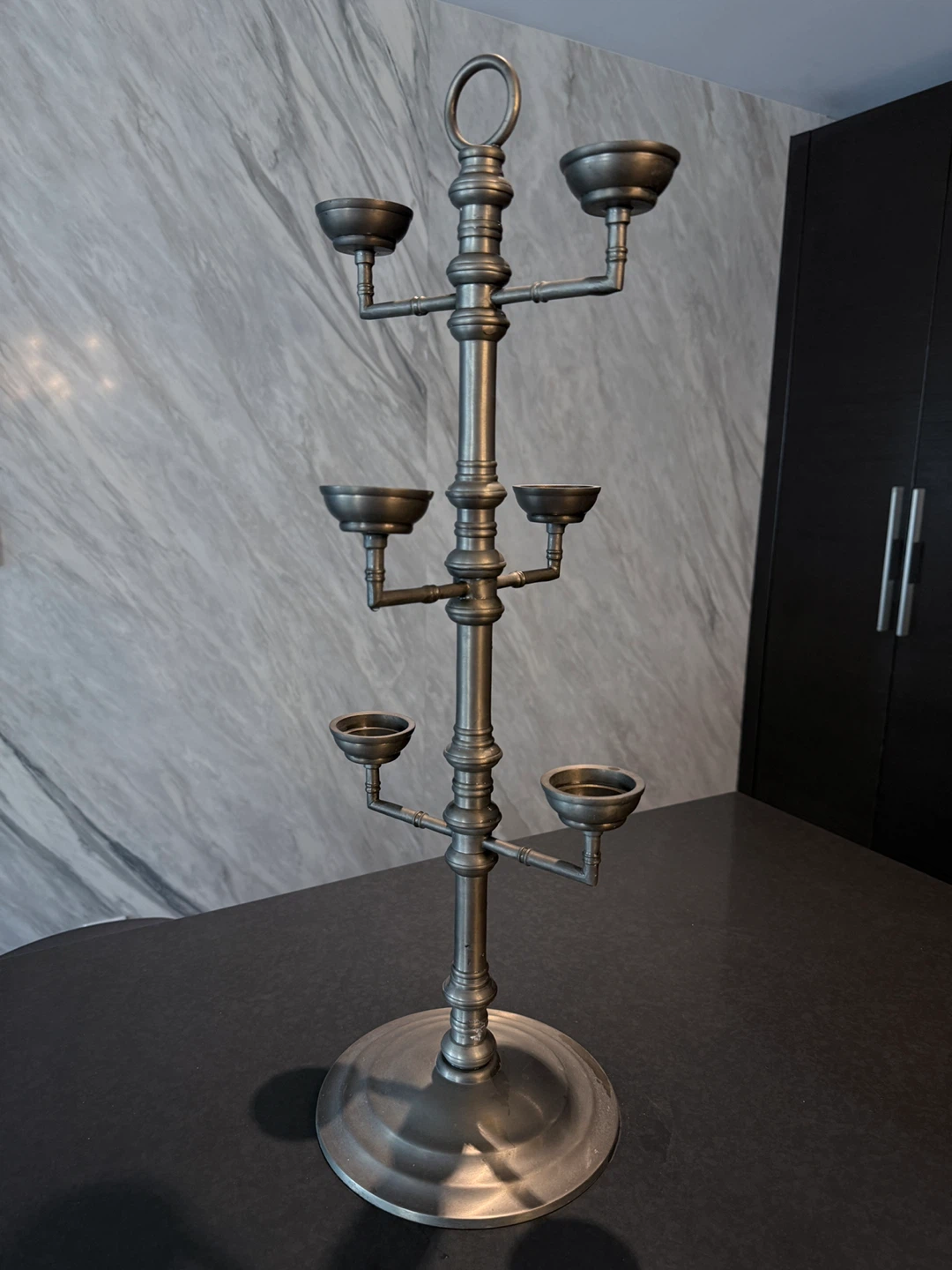 Silver Tiered Candlestick Holder