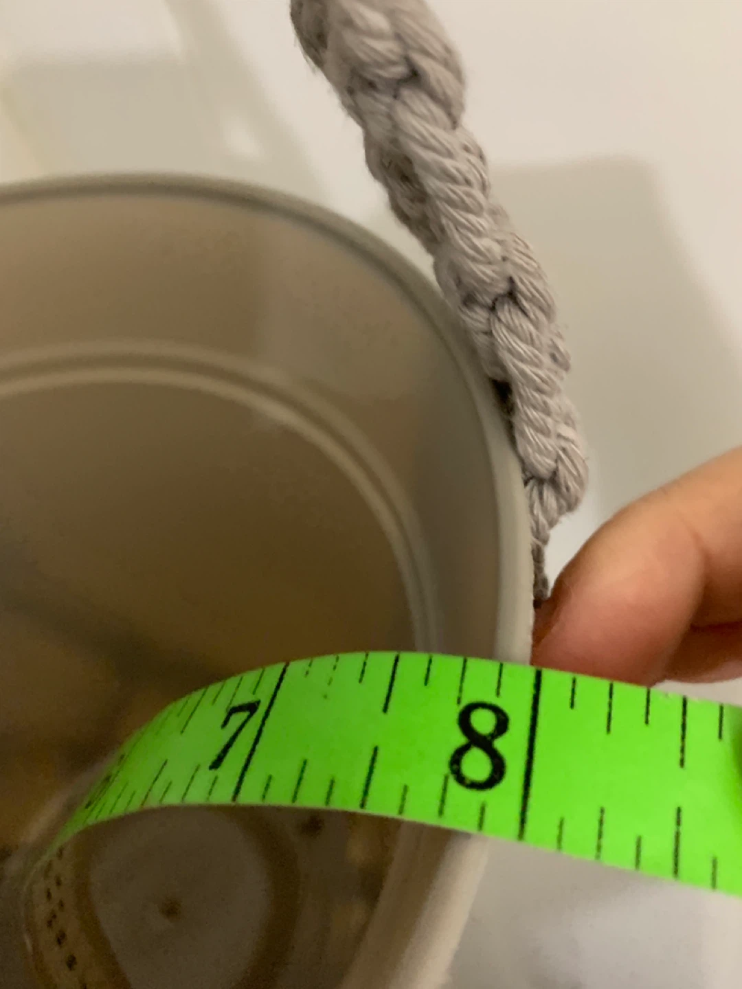 Taupe Macrame Plant Hanger with Taupe Pot. NEW. - photo 3