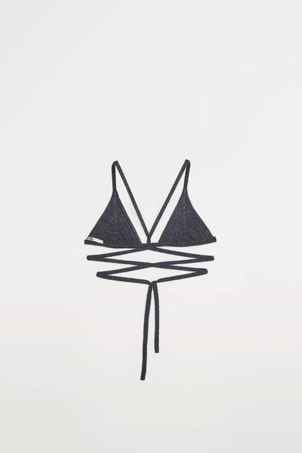 Ribbed Wrap Bikini Top Knitted Zara, S - photo 3