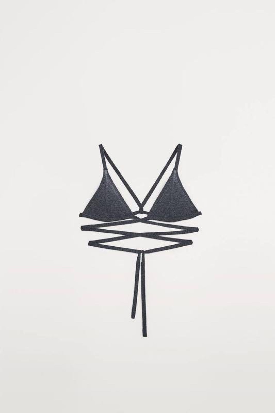 Ribbed Wrap Bikini Top Knitted Zara, S - photo 2