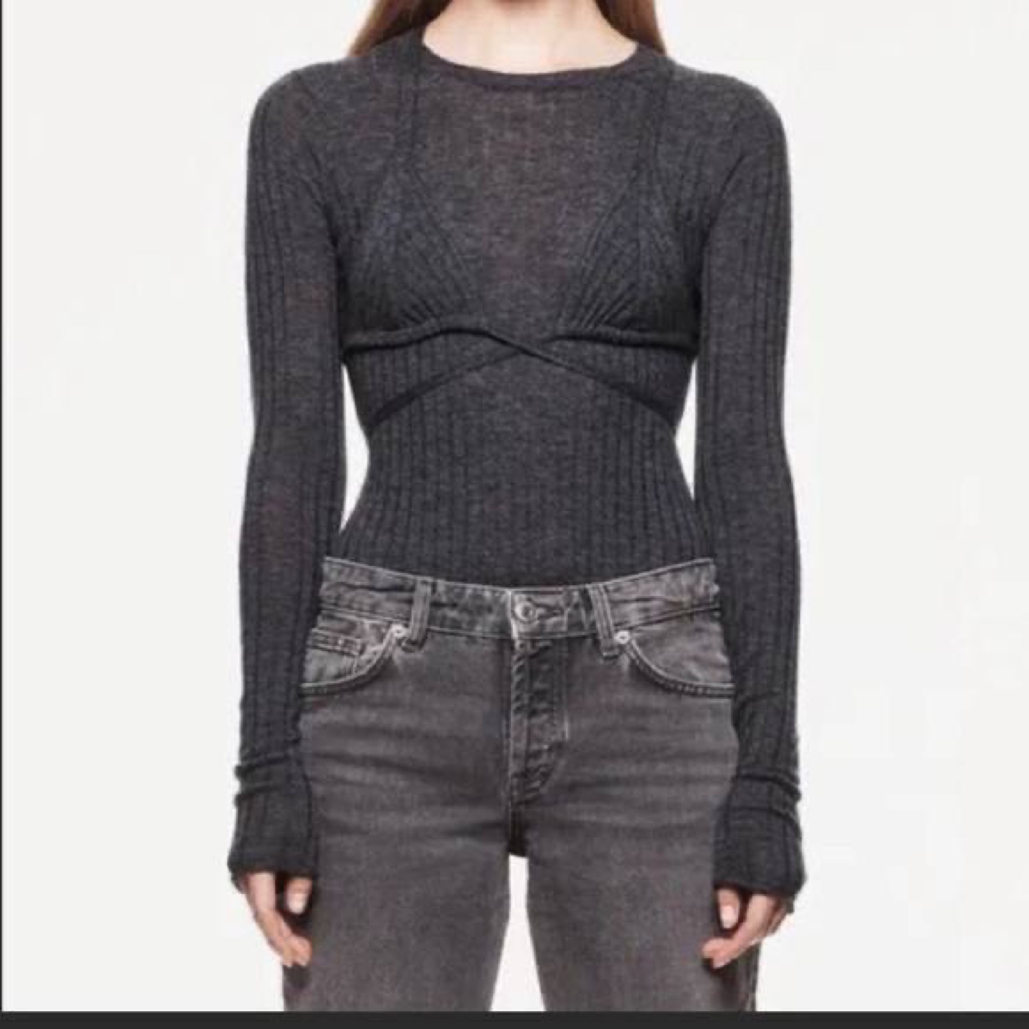 Ribbed Wrap Bikini Top Knitted Zara, S