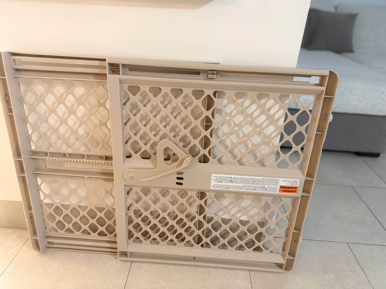 Toddler Safety Gate - Light Beige Plastic
