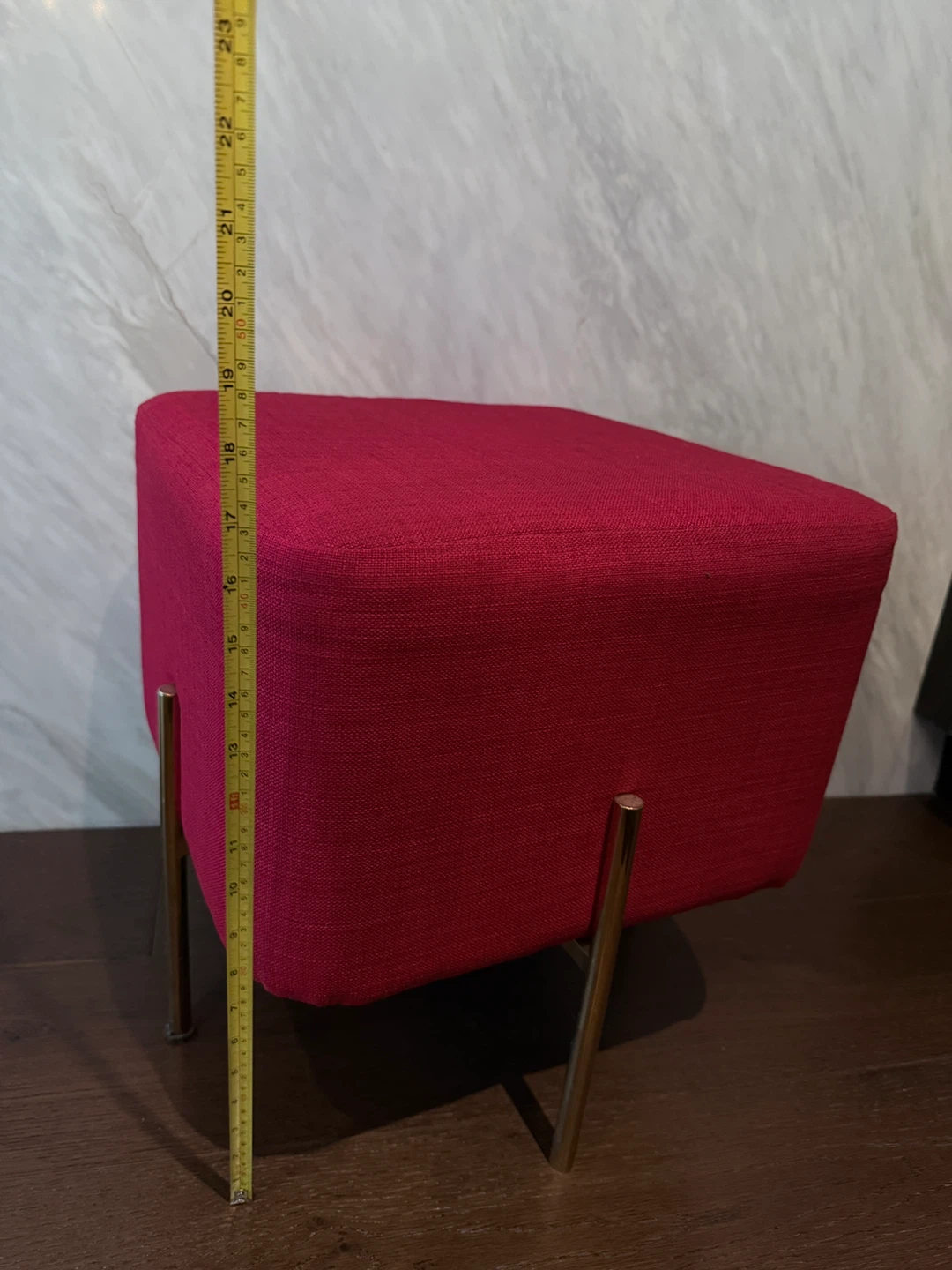 Red Ottoman chair/Footstool with Gold Legs - photo 3