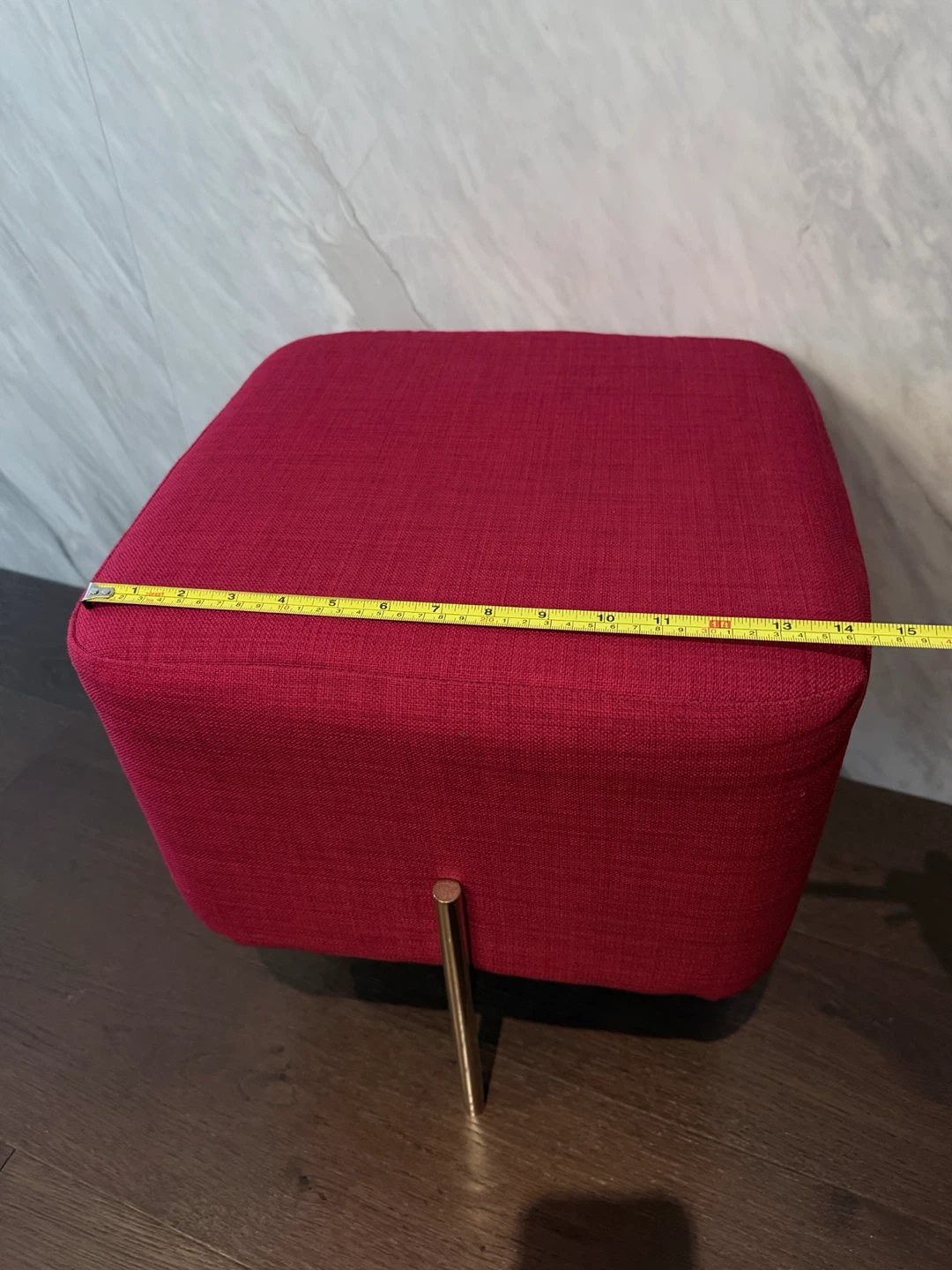 Red Ottoman chair/Footstool with Gold Legs - photo 2