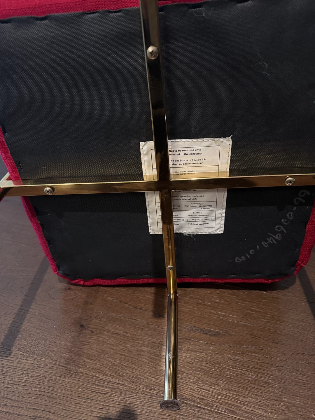 Red Ottoman chair/Footstool with Gold Legs - photo 5