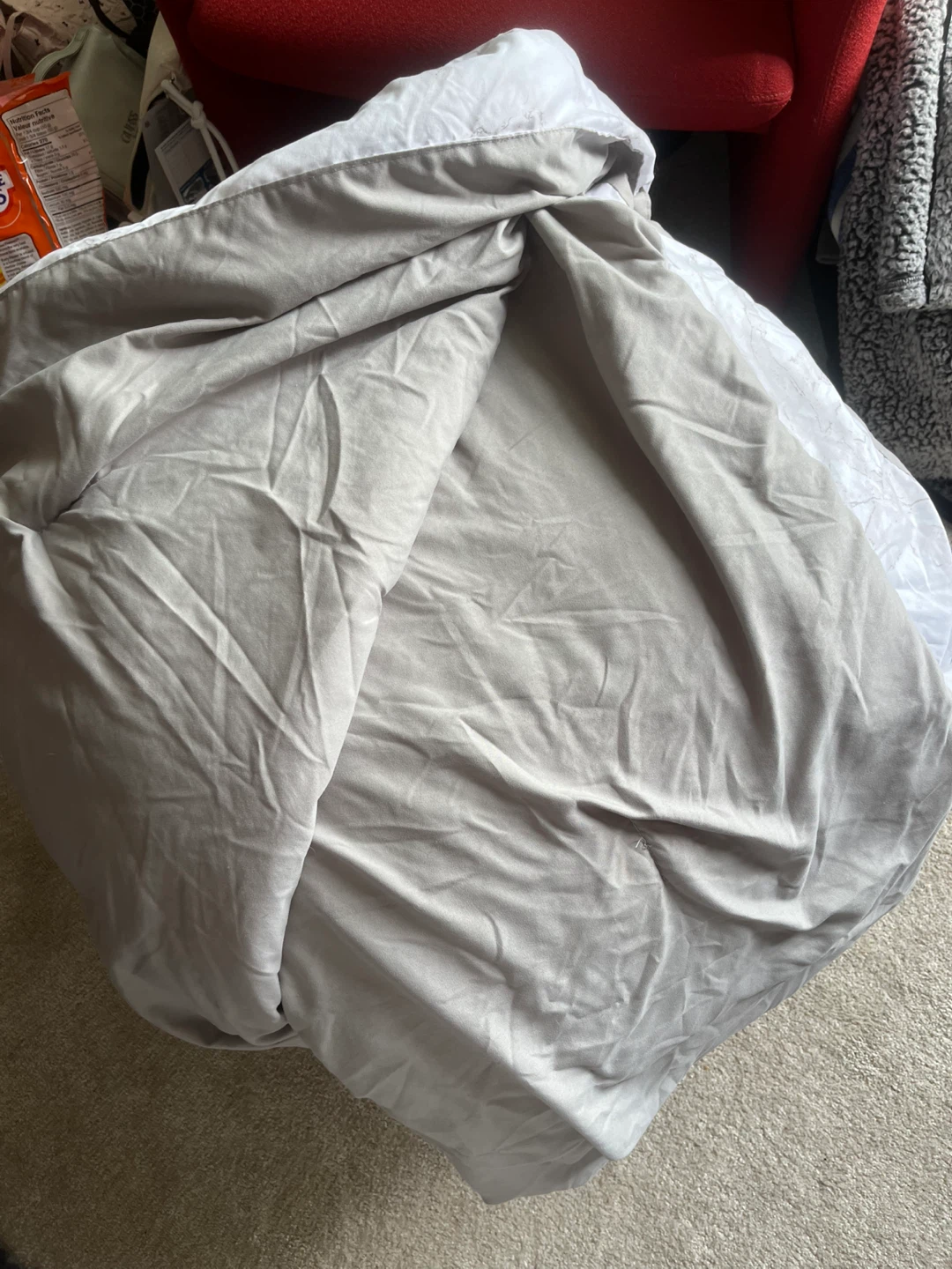 White Duvet Cover with Marble Print - photo 3