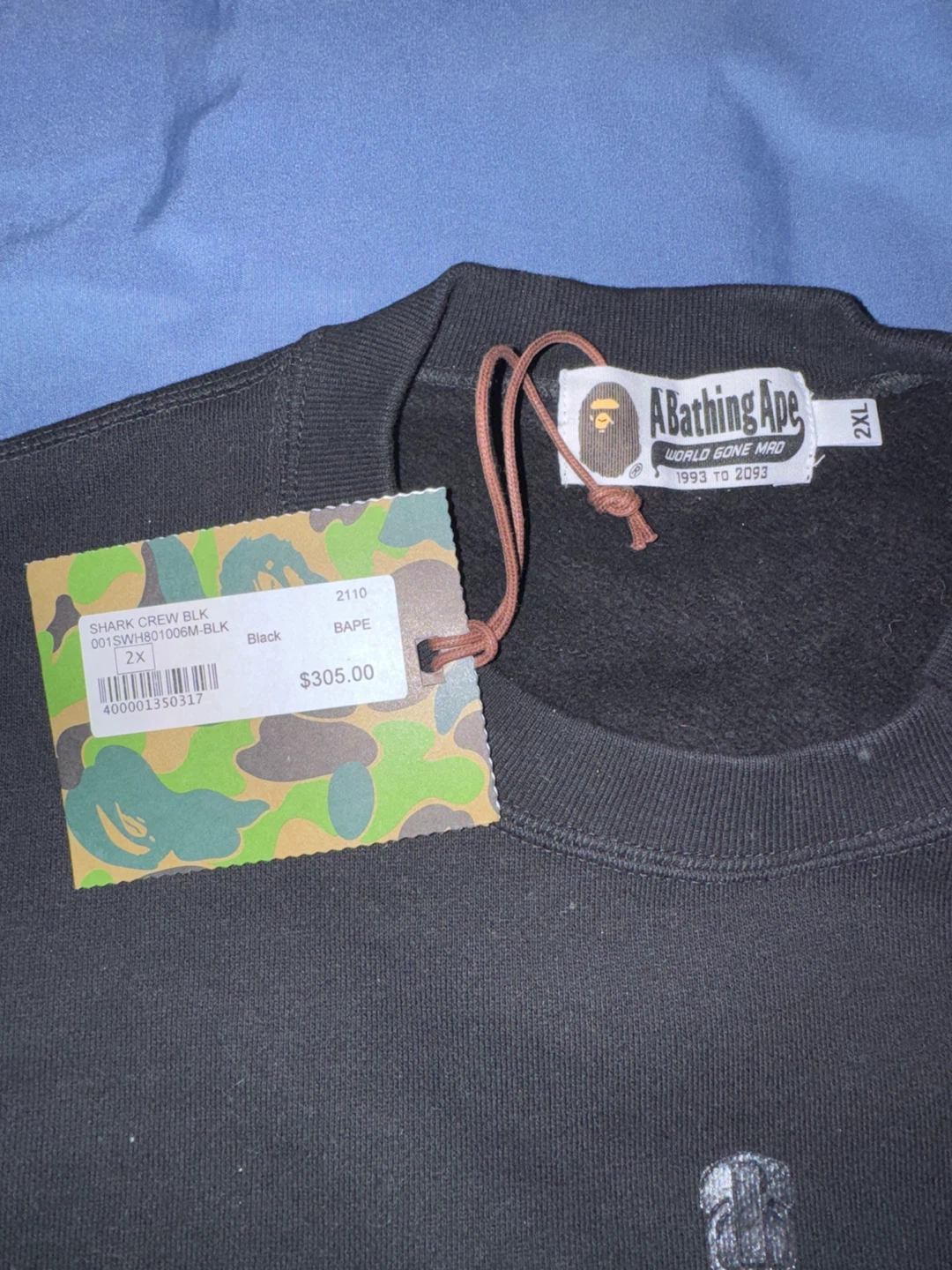 A Bathing Ape Shark Crewneck Sweatshirt Black - photo 2