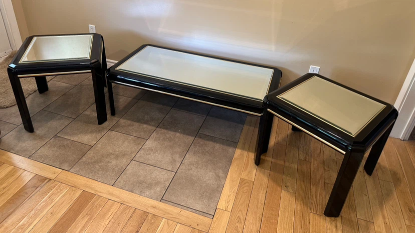 Vintage Black Lacquer Coffee Coffee Table Set (CAN DELIVER) - photo 2