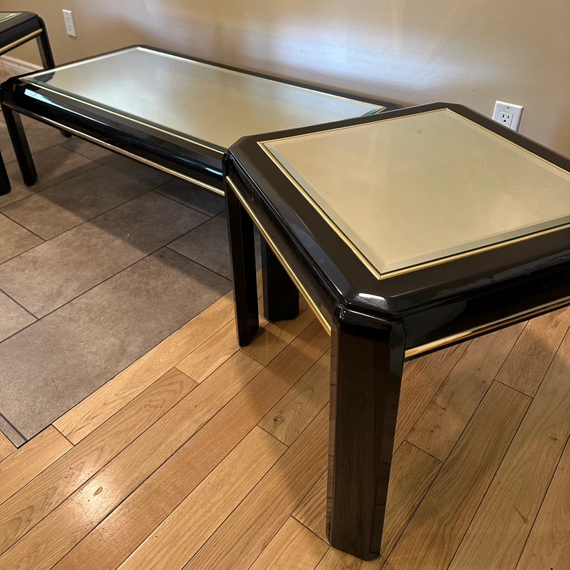 Vintage Black Lacquer Coffee Coffee Table Set (CAN DELIVER) - photo 3