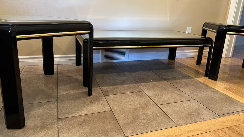 Vintage Black Lacquer Coffee Coffee Table Set (CAN DELIVER) - photo 5