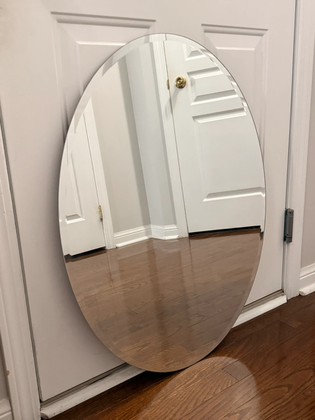 Oval Frameless Mirror