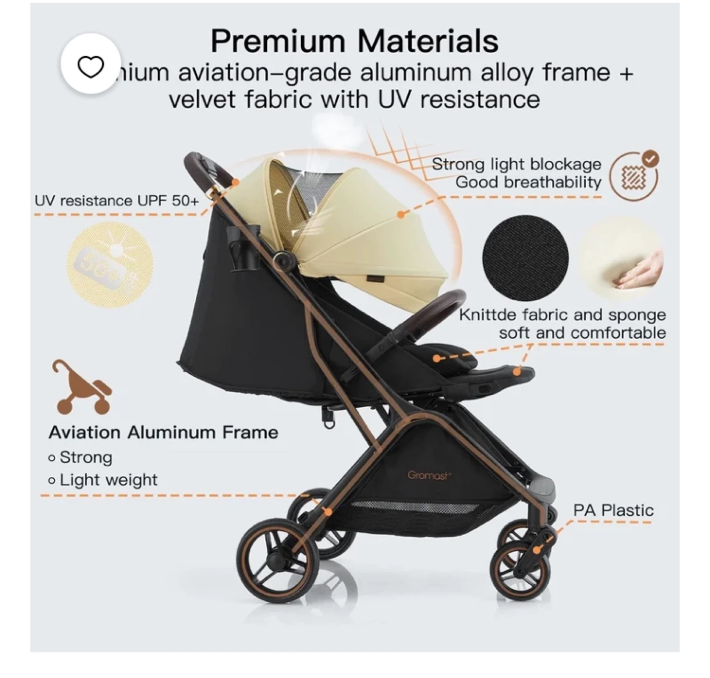 Gromast Auto Fold Baby Stroller