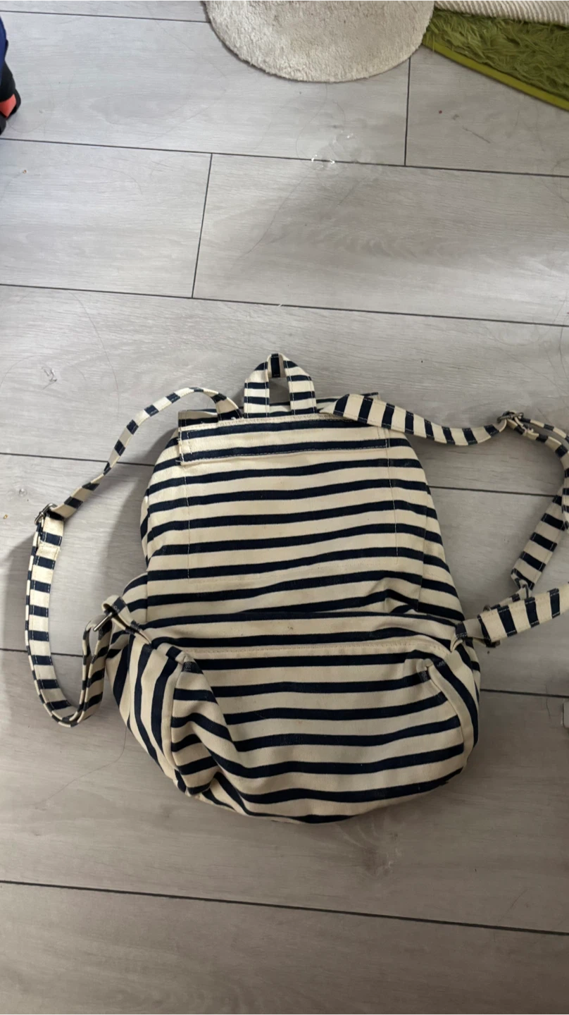 BAGGU Striped Canvas Backpack - photo 2