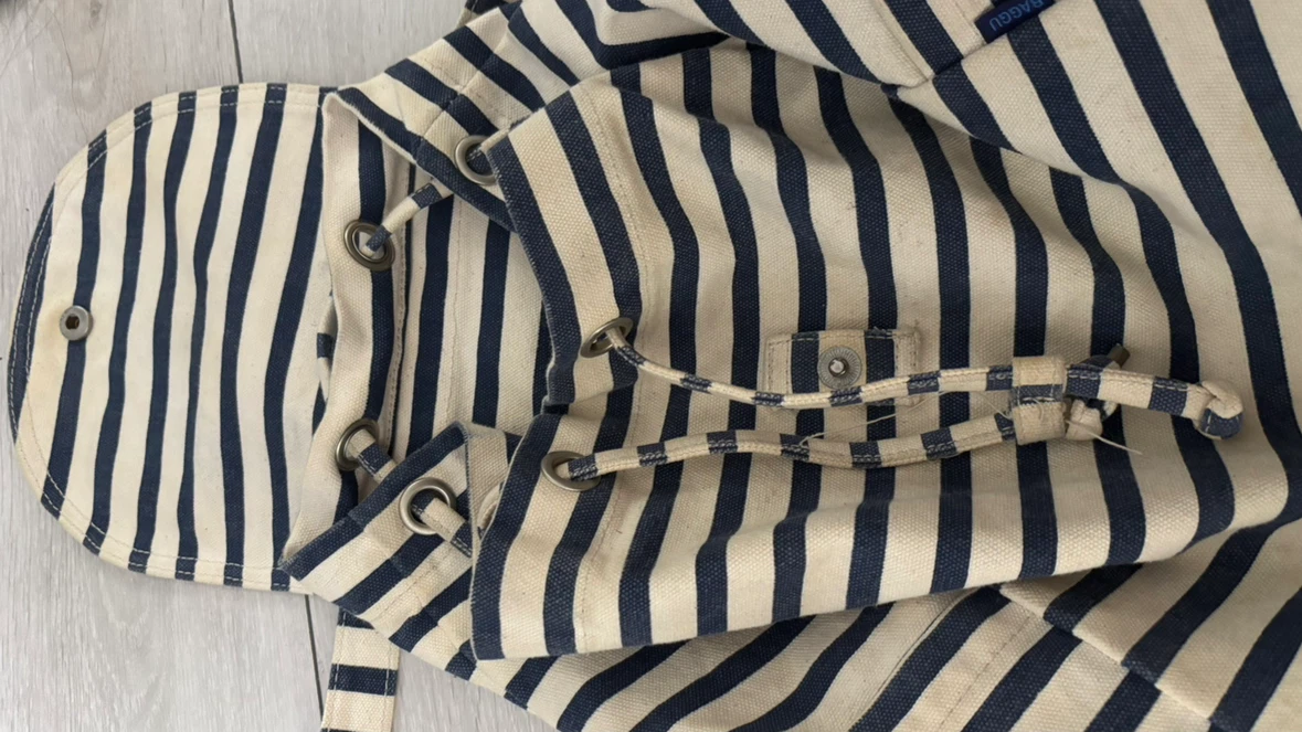 BAGGU Striped Canvas Backpack - photo 3