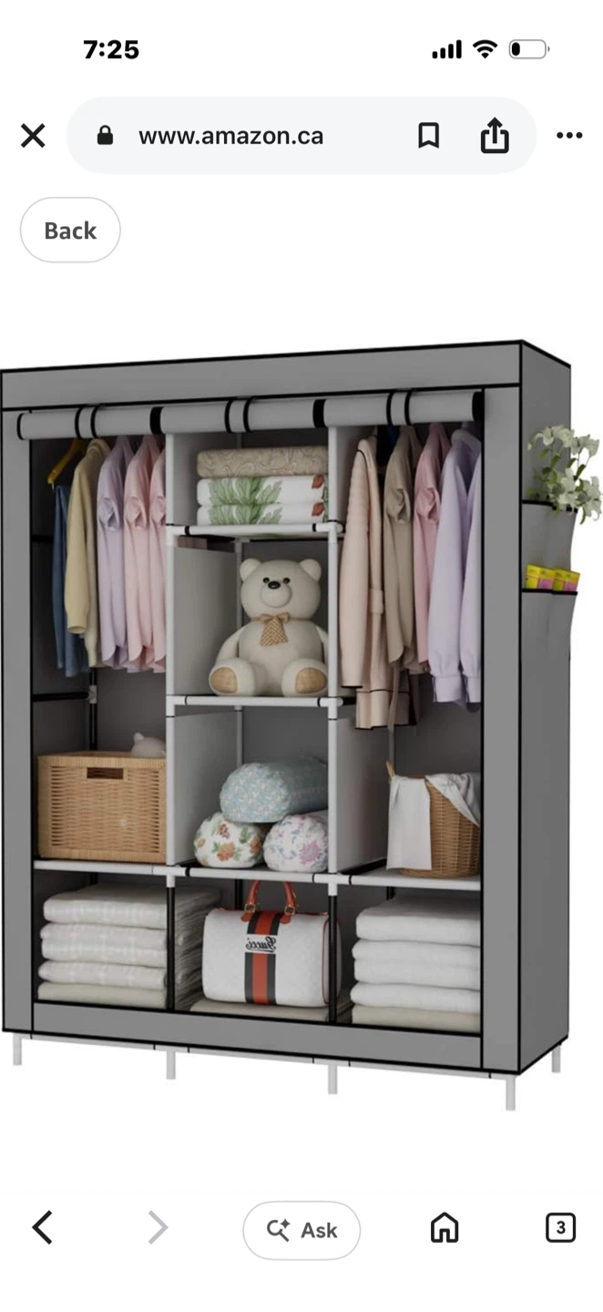 Portable Clothes Wardrobe Storage Organizer