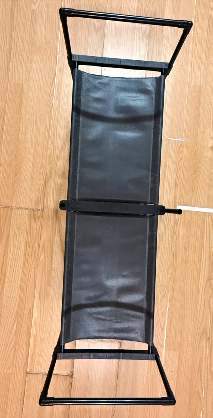 Black 3-Tier Metal and Fabric Shoe Rack