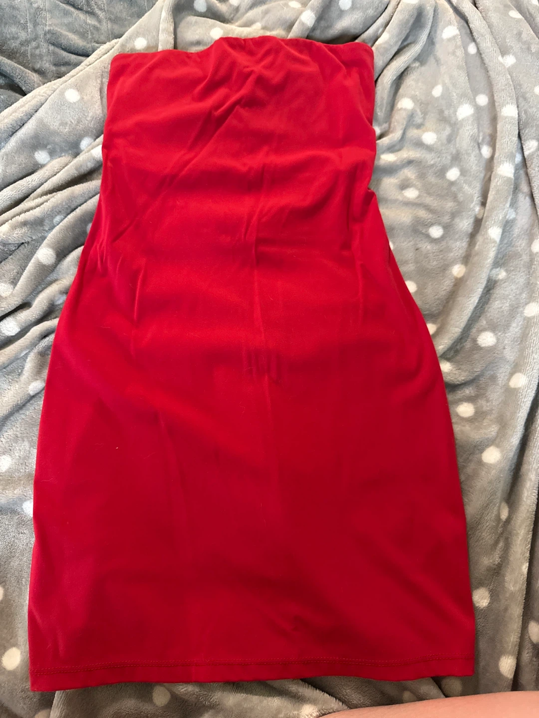 Red Strapless Bodycon Dress