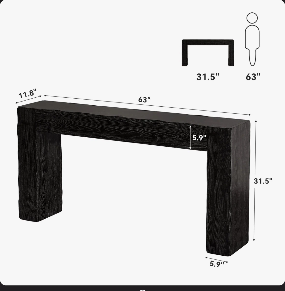 Millwood Pines 63-Inch Console Table