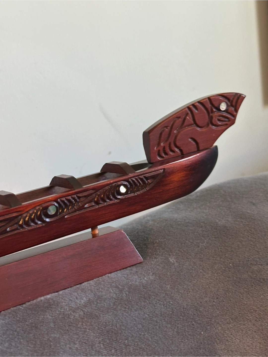 Vintage Māori Waka Canoe Model - Native Woodcraft NZ - photo 3
