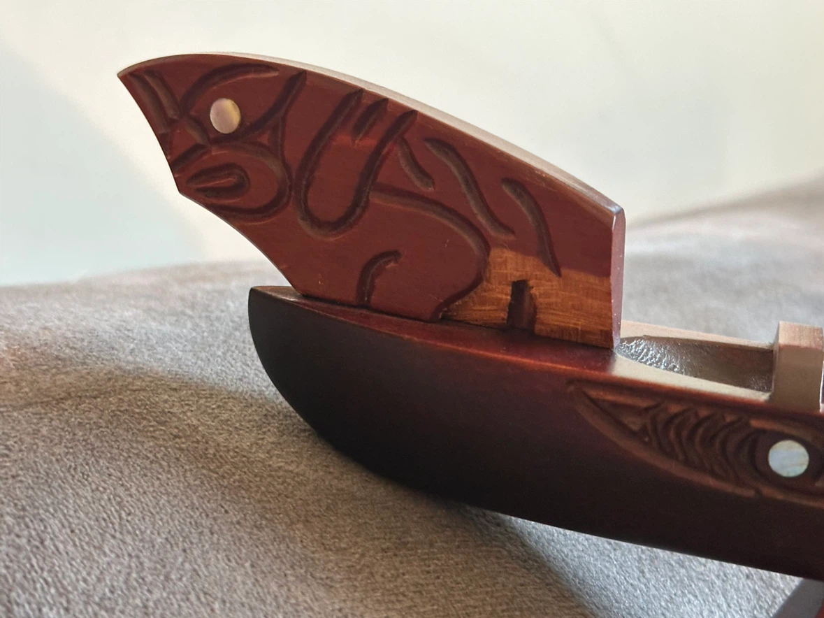 Vintage Māori Waka Canoe Model - Native Woodcraft NZ - photo 5