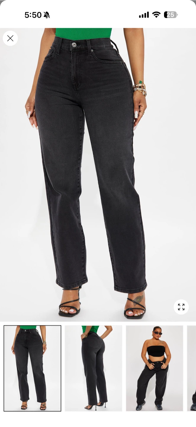 Fashion Nova High Waisted Jeans - Black