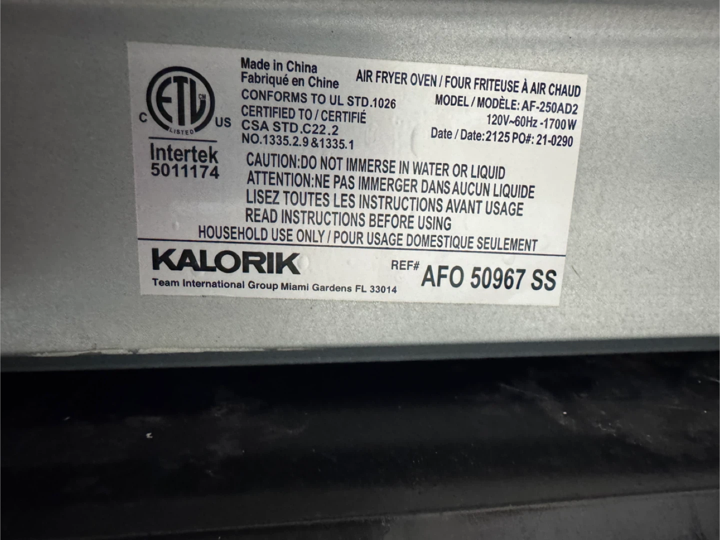 Kalorik Air Fryer Oven AF-250AD2 - photo 3